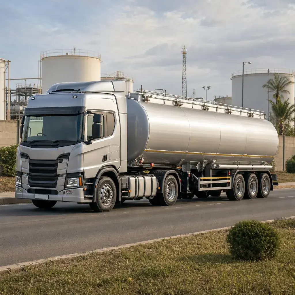 Full road tanker representing gasoil transport